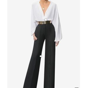 Banana Republic Tweed Lined Wide Leg Dress Pant